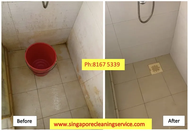 After renovation shower cleaning – HIP cleaning service Singapore
