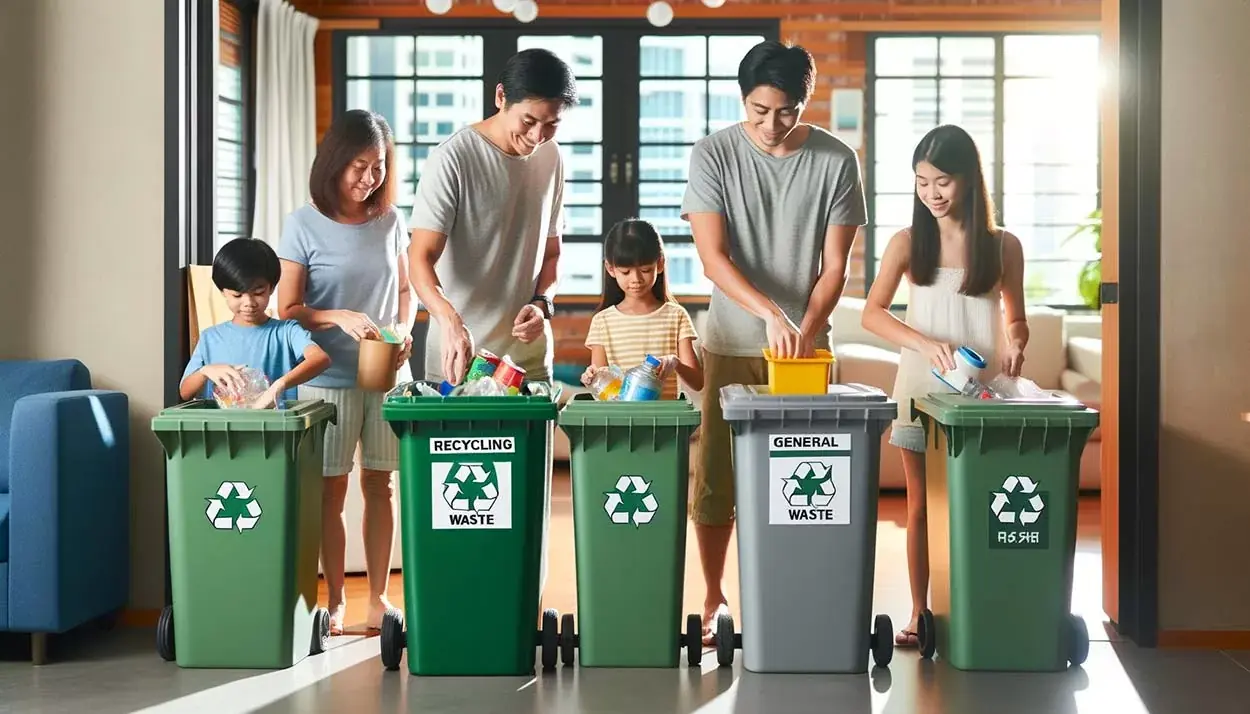 Dispose rubbish at recycle bin