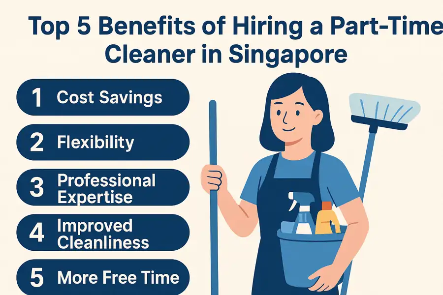 Top 5 benefits of hiring a part-time cleaner Singapore