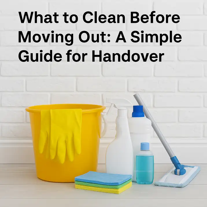 Cleaning supplies prepared for end of tenancy handover