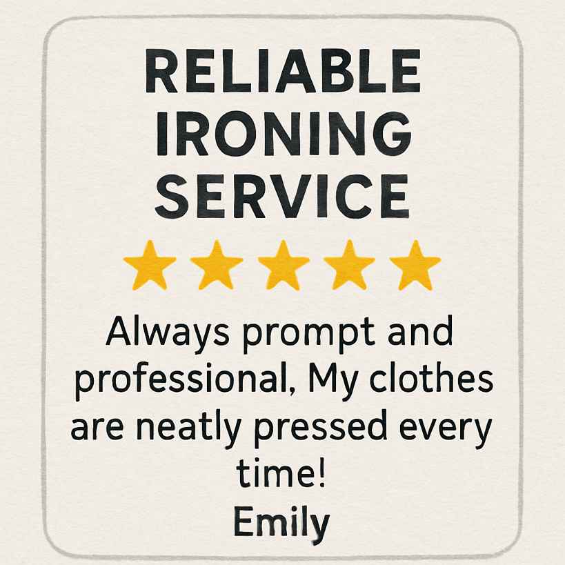 5-star review for professional ironing service