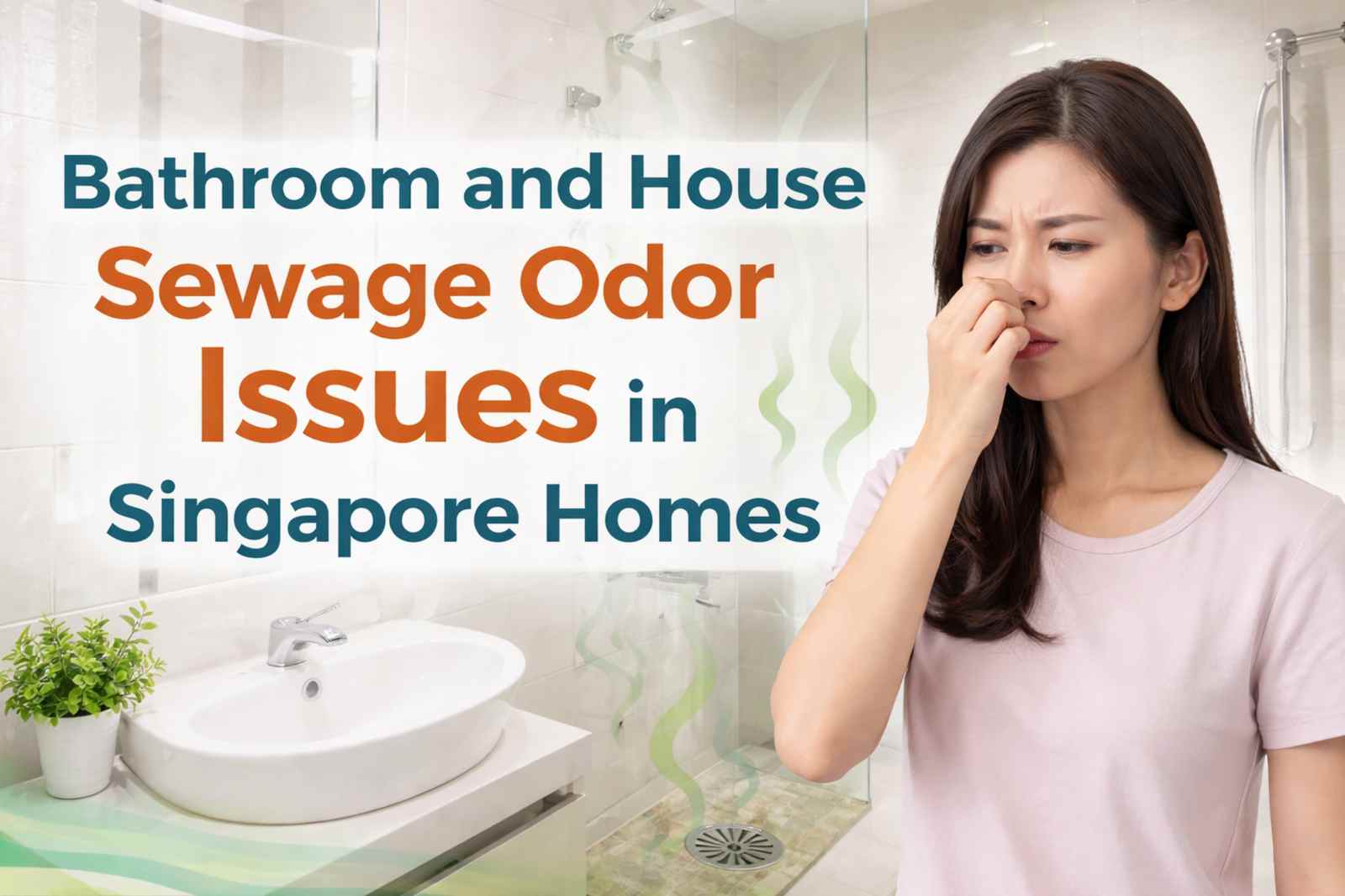 Bathroom sewage odor issues in Singapore home bathroom