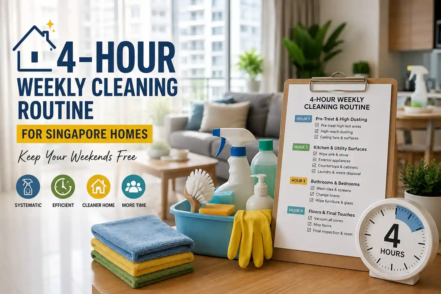 4-Hour Weekly Cleaning Routine for Singapore Homes