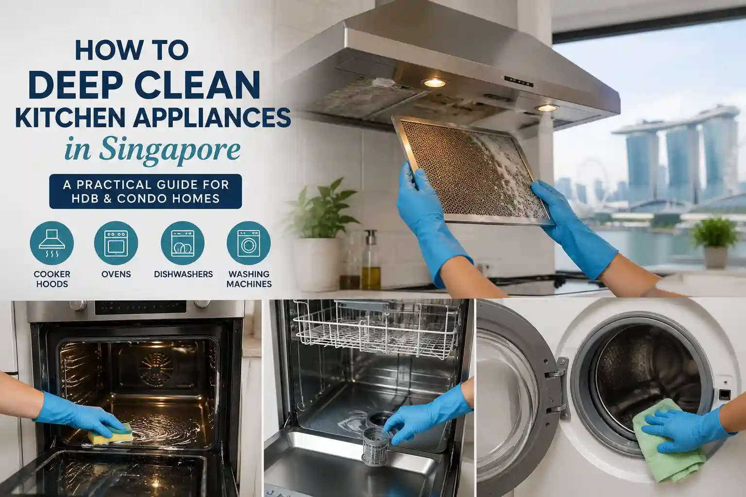 Deep cleaning kitchen appliances in a Singapore HDB or condo home